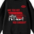 thumbnail image 3 of National Hot Rod Association NHRA Logo Are you ROD enough? NHRA Cars Tire tracks on black Boys Crew Neck-Large, 3 of 3