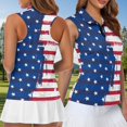 thumbnail image 3 of HUIACONG USA Golf Shirt Matching Golf Shirts for Men and Women Sleeveless Active Wear Mens Tennis Shirt Short Sleeve 1/4 Zip Up Matching Outfits for Couples Running Hiking Yoga Woman 2XL, 3 of 6
