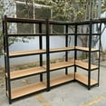 thumbnail image 3 of Bowoshen Thicken Shelves Storage Rack 59.1"H x 27"W x 12"D 5-Tier Shelf Steel Shelving Racking Shed, Black, 3 of 11