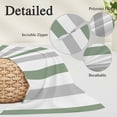 thumbnail image 6 of Sage Green Grey Striped Body Pillow Cover, Pillowcase Protectors with Zipper, Breathable Decorative Throw Pillow Case Cover, Minimalist Farmhouse Stripe Pillow Shams for Couch Sofa 24x36Inch, 6 of 8