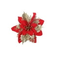 thumbnail image 1 of Billuyoard Flor de Navidad Decoración Artificial Cabezas de flores grandes Hogar Oficina Casa de campo Ventana Jardín Adornos de árbol de Navidad Kits de decoración para fiestas Rojo Billuyoard HA065247-01, 1 of 6