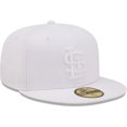 thumbnail image 3 of Men's New Era St. Louis Cardinals White on White Logo 59FIFTY Fitted Hat, 3 of 5