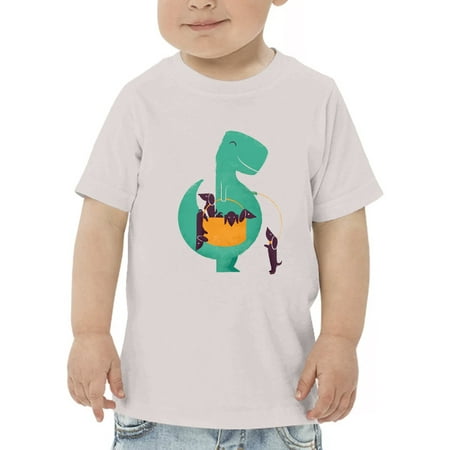 

Image Conscious Dinosaur With Puppies T-Shirt Toddler -Jay Fleck Designs Unisex 5 Toddler