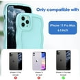 thumbnail image 6 of Case for iPhone 11 Pro Max Case Wave, Curly Frame Design for Women Girls, Cute Wavy Solid Color Aesthetic Phone Case Soft Flexible TPU Shockproof Full-Body Protective Case Cover 6.5" - Mint, 6 of 12