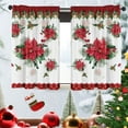 thumbnail image 5 of SUNWISHA 2 Piece Set Christmas Poinsettia Curtain Valances for Kitchen 26 X 36 Inch (Style 4), 5 of 7