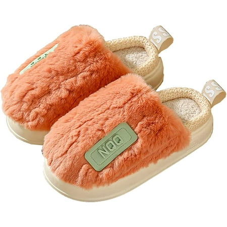

CoCopeaunt Women Men Cozy Fluffy Fur Plush Soft Slippers Trendy Print Floral Furry Non-slip Indoor Outdoor Shoes
