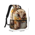 thumbnail image 2 of Salouo Bucket Flower Cow Print Laptop Backpack 16.5'' Daypack Carry On Backpack for Men Women Outdoor Bag Laptop Sleeve and Dual for Weekender/Business/Hiking-One Size, 2 of 6