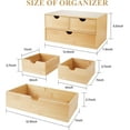 thumbnail image 4 of Bamboo Desk Organizer with 3 Drawers, Countertop Organizer with Drawers Makeup Storage Drawer 3 Drawers Tabletop Storage Organization Box Home Office Workspace, 4 of 13