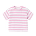 thumbnail image 3 of Eltusu Boys Cotton T-Shirts, Short SLeeve Casual Crew Neck Striped Summer Tops Pink Size 7-8 T, 3 of 5