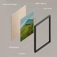 thumbnail image 4 of PixonSign Framed Canvas Print Wall Art Set - Wildflower Meadow Mountain Art - Set of 3 Forest Plant Nature Wilderness Minimalist Wall Décor for Living Room, Bedroom - 8"x10" Panels Black, 4 of 5