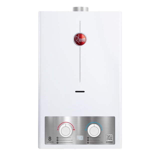 Calentador de Agua Instantáneo 8 Litros por Min Gas LP 1 Servicio Plus blanco 10 Rheem