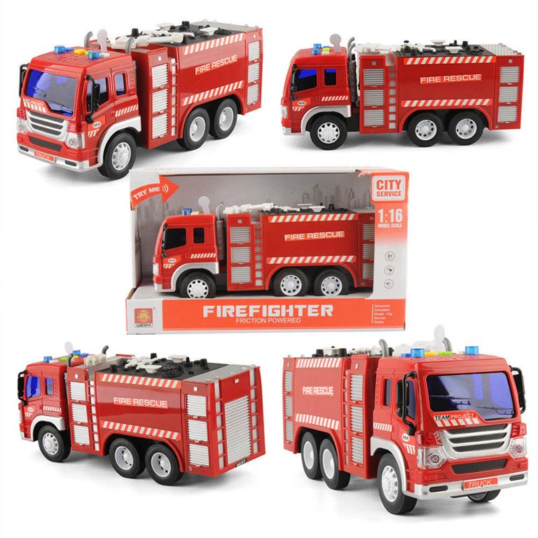 1pc Fire Truck Engine Toy Water Tender Fire Rescue Ladder Truck with Light Sound, Size: 1pcs, Other