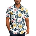 thumbnail image 2 of Zylanna Men's Hawaiian Shirts, Short Sleeve Quickly Dry Casual Turndown Collar Summer Beach Button Down Shirts Yellow Size XL, 2 of 6