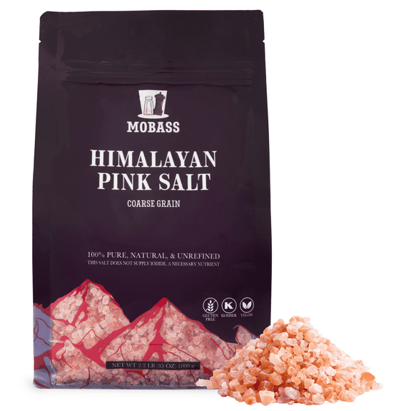 Mobass Himalayan Pink Salt, Coarse Grain, Resealable Pouch, 2.2 lbs