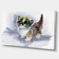 thumbnail image 2 of Chaton Mignon sur Aquarelle Bleue - Impression d'Art sur Toile d'Animal, 2 of 3