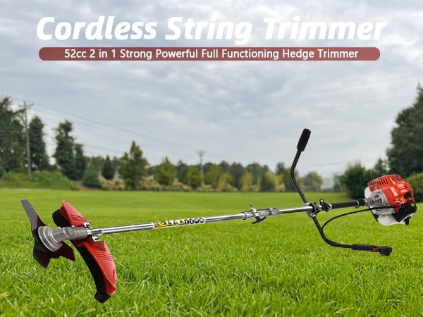 Floseru 52CC 2-Cycle Gas Weed Eater, 2 in 1 Gas Weed Wacker Gas Brush Cutter, 2026 Upgraded Weed Eater Gas Powe, Gas String Trimmer and Lawn Edger, Weed Trimmer