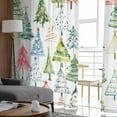 thumbnail image 6 of Christmas Sheer Curtains 63 Inches Long, Cartoon Xmas Tree Winter Abstract Light Filtering Window Curtains for Living Room/Bedroom, Rod Pocket Voile Sheer Curtain Drapes, 52"W x 63"L, 2 Panels, 6 of 9