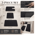 thumbnail image 3 of 3-Piece Bathroom Rug Set, Black 3-Piece Memory Foam Bathroom Rug Set, Soft Non-Slip Absorbent Bath Mat, Decor for Bathroom Laundry Room, Comfortable and Easy to Clean, 3 of 9