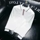 thumbnail image 2 of Ropa de hombre Camiseta polo ajustada para hombre Camiseta de corte entallado Blanco Formal de negocios Media cremallera Manga larga Regular Algodón Casual Normal A, 2 of 5