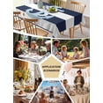 thumbnail image 5 of Navy Blue Striped Table Cloth, Blue Anchor Nautical Farmhouse Waterproof Tablecloth for Square Tables, Reusable Washable Fabric Table Cover for Restaurant Kitchen Dining Tables 60"x60", 5 of 6