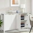 thumbnail image 2 of Magic Union Fluted Sideboard Buffet Cabinet with Storage, 55" Large Wood Accent Cabinet with Adjustable Shelves, Kitchen Coffee Bar Cabinet with 4 Doors, Console Cabinet for Living Room, 2 of 9