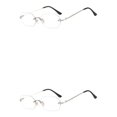 thumbnail image 2 of Guardurnaity Gafas de sol sin marco resistentes y duraderas de metal - Materiales Estilo punk Rectángulo Gafas de sol Simple Plata blanco Blanco plateado 2Conjunto, 2 of 6