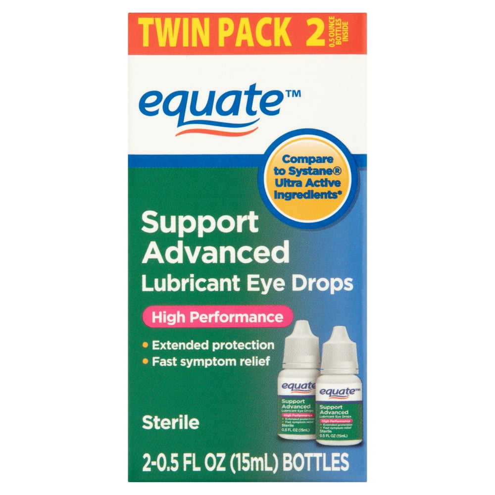 Equate Support Advanced High Performance Lubricant Eye Drops, 0.5 oz, 2