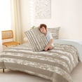 thumbnail image 4 of Manfei Rustic Geometric Stripes Queen Comforter Set,Patriotic Usa Flag Comforter Sets Queen,Beige,Light Gray Reversible,3pcs,1 Comforter and 2 Pillowcases, 4 of 7