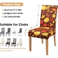 thumbnail image 2 of Fall Thanksgiving Chair Covers Set of 4, Pumpkin Maple Leaf Dining Chair Protectors, Elastic Removable Washable Dining Chair Covers, Suitable for Fall Thanksgiving Kitchen Dining Room Holiday Decor, 2 of 7