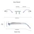 thumbnail image 3 of VisionGlobal Pure Titanium Frame for men/women Blue Light Blocking,Hand-set Diamond Fashion Glasses (Purple Clear, No Magnification), 3 of 5