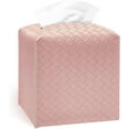 thumbnail image 1 of shiyou-Azormi Tissue Box Cover, PU Leather Square Tissue Box Holder with Braided Pattern, Cube Tissue Box Covers with Bottom Belt, Perfect Decorative Organizer for Tabletop, car, Office, Bathroom, 1 of 4