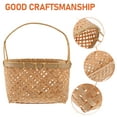 thumbnail image 4 of MLINS 2pcs Handmade Woven Bamboo Basket Household Portable Storage Basket Flower Basket for Camping Picnic, 4 of 8