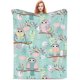thumbnail image 1 of Bonita manta de búho, regalo para mujeres adultas y mamás, cama para sala de estar, ropa de cama, sofá, suave, cálida, ligera, acogedora, búhos sentados en las ramas, mantas, decoración navideña para, 1 of 5