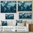 thumbnail image 4 of Designart "Ombre Ocean On The World Map" World Map Floater Framed Canvas Art Print, 4 of 5