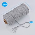 thumbnail image 3 of Cuerda de algodón de macramé gris Cuerda de algodón suave sin teñir de 4 capas de 3 mm para bricolaje, colgadores de plantas, tejer, colgadores de pared, proyectos decorativos (3 mm de grosor) esquí esquí Gafas de esquí, 3 of 5