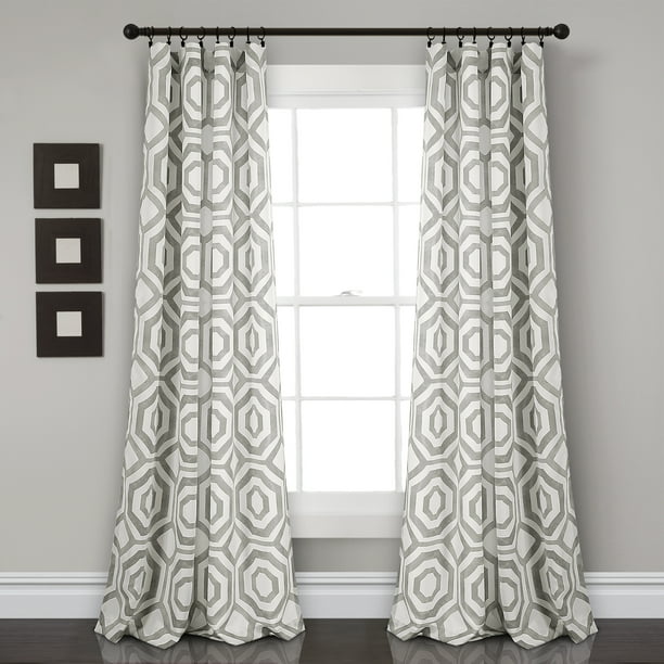 Octagon Blocks Room Darkening Window Curtain Set