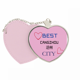 thumbnail image 1 of Changzhou City logo Bolsa de viaje Mirror maquillaje corazón rosa, 1 of 4