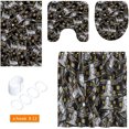 thumbnail image 2 of Funny Cool Money Shower Curtains set  for Mens Bathroom Accessories Set Black Gold 100 Dollar Bills Non Slip Bathroom Rugs Toilet Lid Cover Money Bath Mat Money Curtains Bathroom Money Decor, 2 of 7