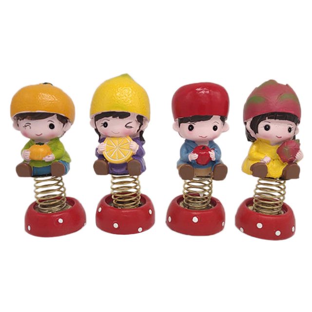 4 piezas Mini figuras de estilo de fruta decoración del hogar adorno de juguete estatuil de resina regalo Zulema Decoraciones para el hogar de automóviles