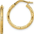 thumbnail image 1 of 14K Yellow Gold Jbsp's 2mm Polished D/C Hoop Earrings (21.1 X 19.8) Made In Italy le2013, 1 of 5