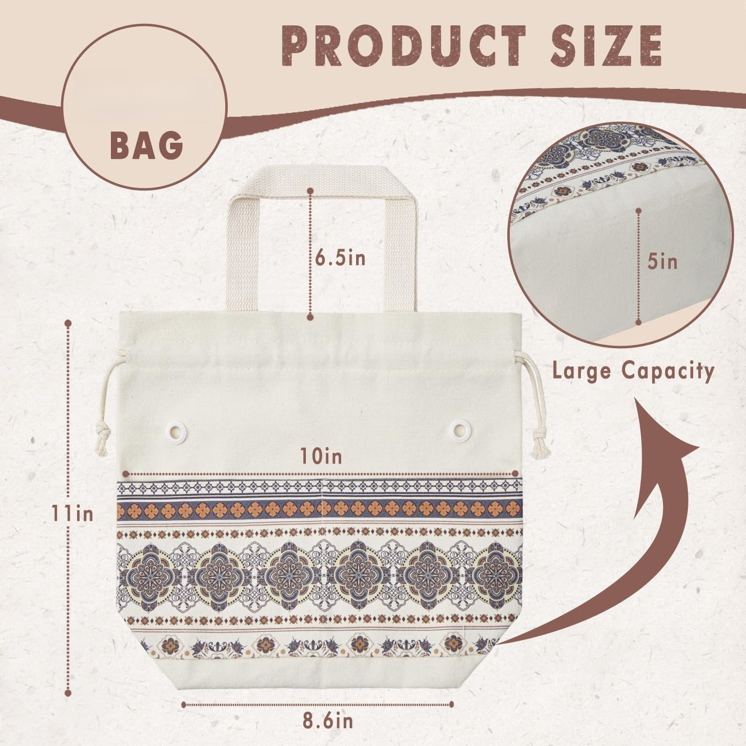 Yarn Bag, Knitting Crochet Tote Bag, Yarn Storage Bags Organizer, Crochet bags for Crocheting Project, Store Skein Ball, Short Knitting  (Brown Style)