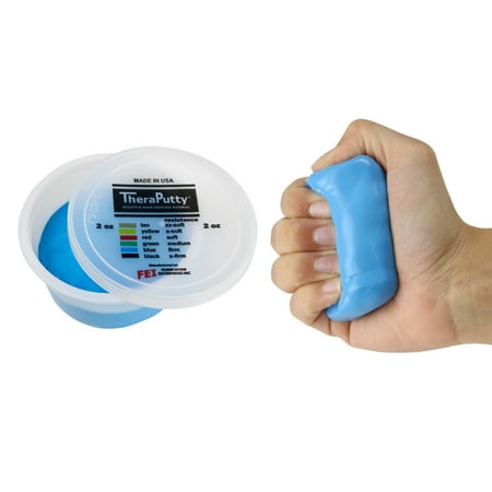 CanDo TheraPutty Standard Hand Exercise Putty For Rehabilitation, Exercises, Hand Therapy, Occupational Therapy, Hand Strengthening, Improve Motor Skills, Stress Relief 2 oz Blue Firm