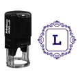 thumbnail image 1 of Printtoo Office Stationery Self Inking Square Swirl Border L Alphabet Monogram Initial R-40 Rubber Stamp, 1 of 5