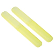 Unique Bargains 2 Pcs Plastic Lightweight Traveling Toothbrush Holders Case for Travel Business 7.48"x1.06" Yellow