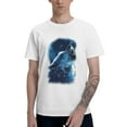 thumbnail image 2 of Wolf Howling T-Shirt for Men Cotton 100% Summer Tops Women Fashion Casual Short Sleeves Round Collar Short-Sleeve Couple Top Tees, 2 of 7