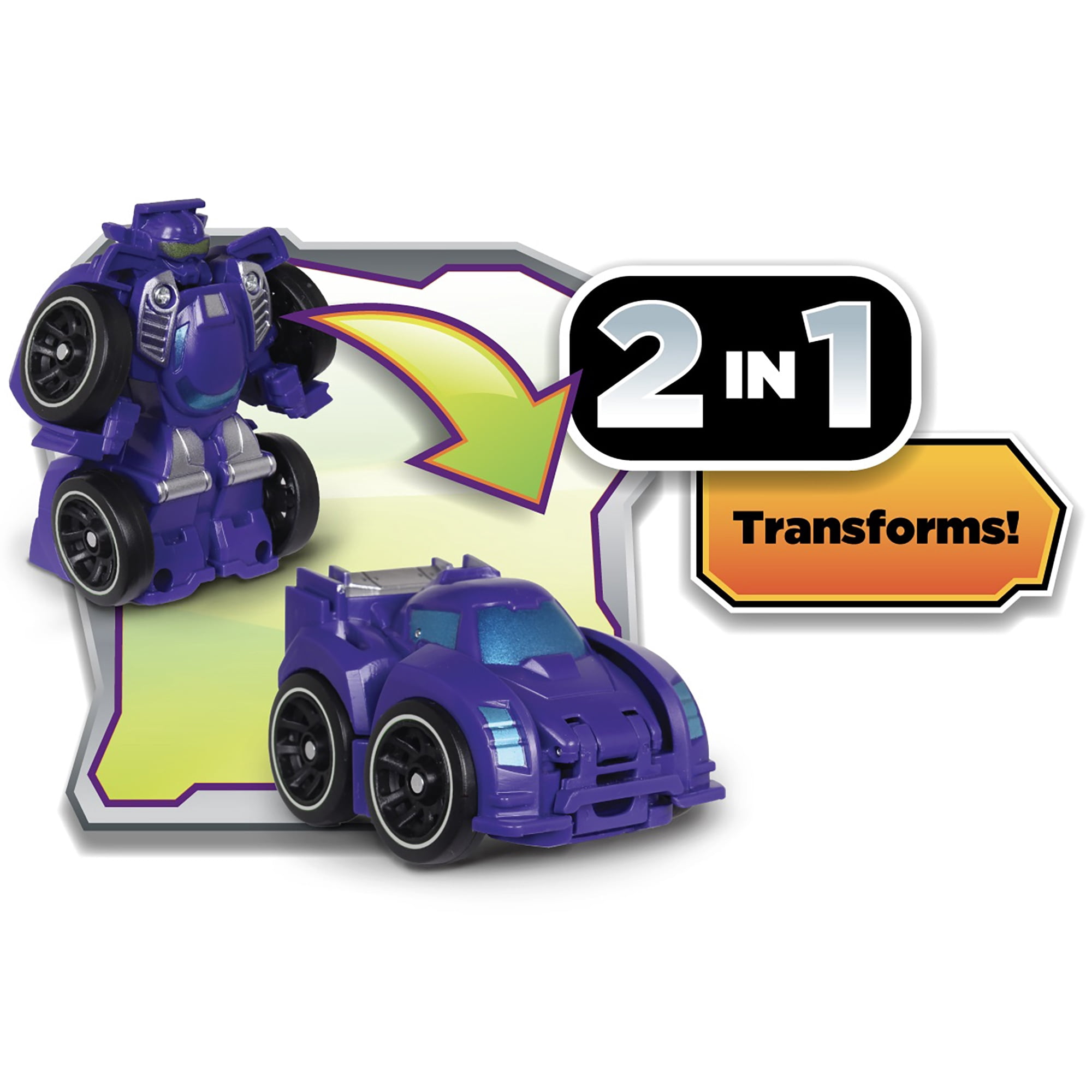 NKOK Supreme Machines: Attack Launch Track - T.Rex - Rocket Bot #42021, 17 Piece Set, Purple Transforming 2-In-1 Car & Robot, Easy Assembly, For Ages 3+