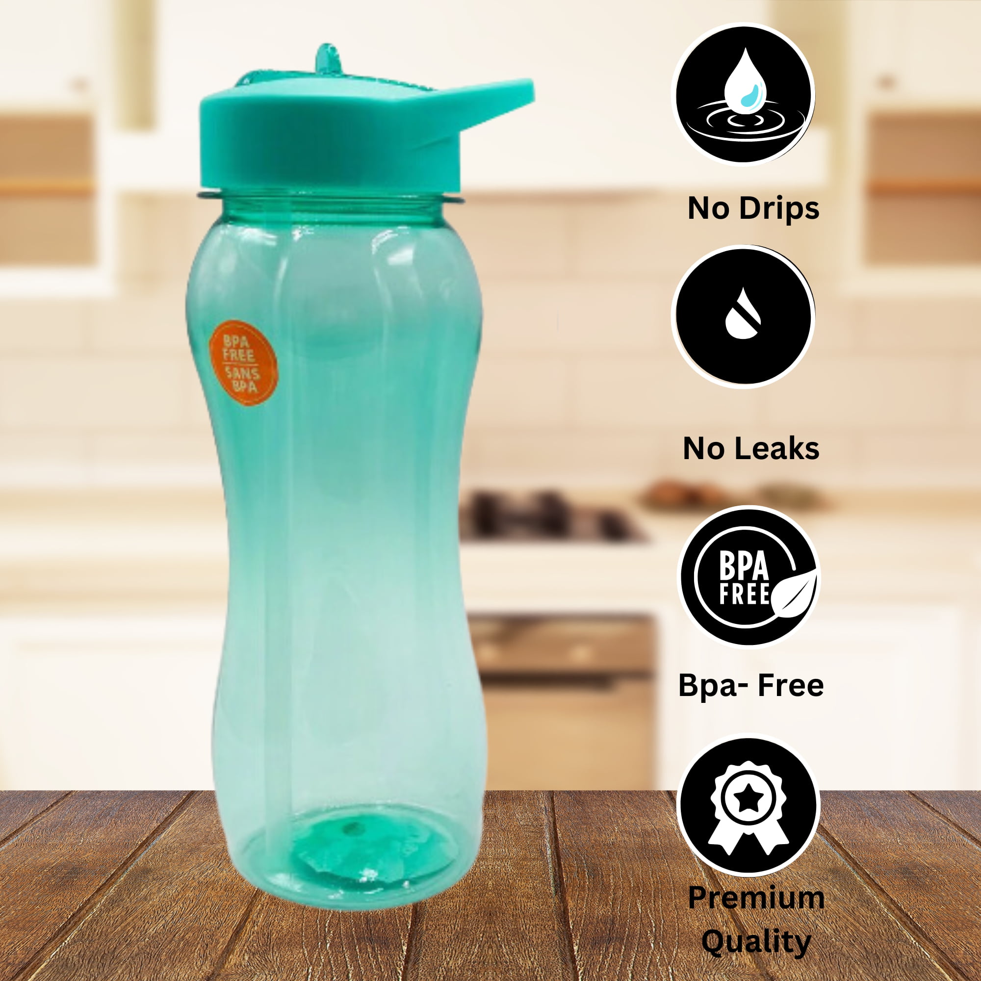 Sport Plastic Water Bottle with Flip-Up Straw, 25 oz. PICK YOUR COLOR