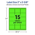 thumbnail image 6 of Avery Printable Rectangle Labels, Neon Green, 2" x 2-5/8", 600ct, 6 of 11