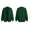 thumbnail image 4 of Oiangi Sweatshirt Cardigan Women Open Front Fleece Long Sleeve Sweater Fall Winter Cozy Warm Coat with Pockets Green M, 4 of 8
