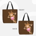 thumbnail image 2 of Fotbe Funny Giraffe Blowing Bubble Bolsa Tote con Estampado para Mujer, Bolsos con Cremallera, Bolsa de Hombro Casual de Gran Capacidad con Bolsillos Internos, 2 of 7